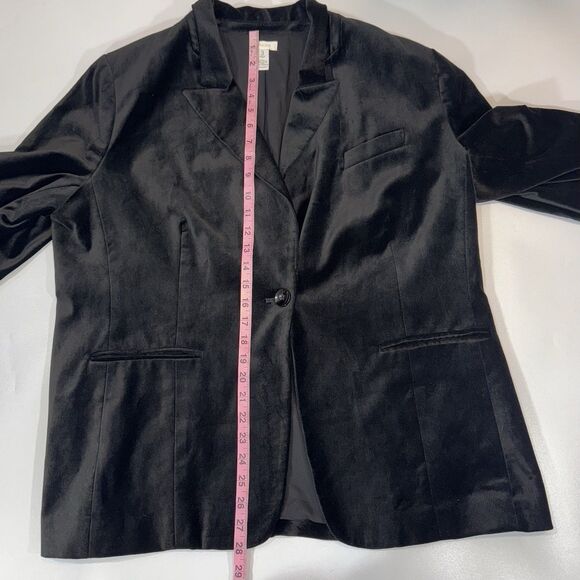 Chico's Black Velvet Blazer Special Occasion Day To Night Women Sz 3 - XL - Picture 8 of 12